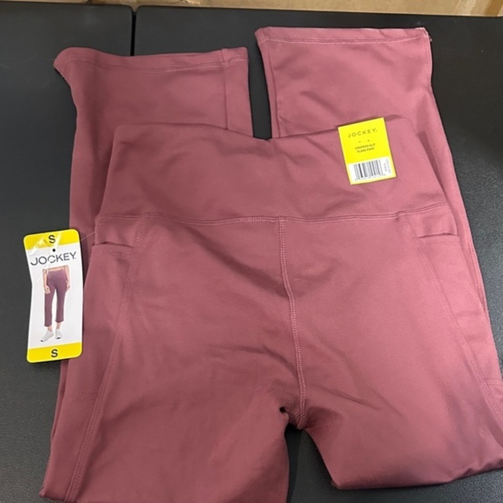 NWT Jockey Women's mauv cropped flare performance pants size s